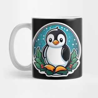 Penguin Christmas Illustration Mug